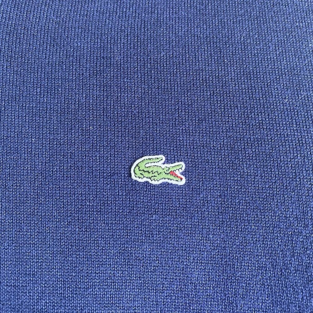 Lacoste Cotton Knit Sweater Vest Navy V-Neck Sleeveless Men’s Size 6 XL - Picture 3 of 10